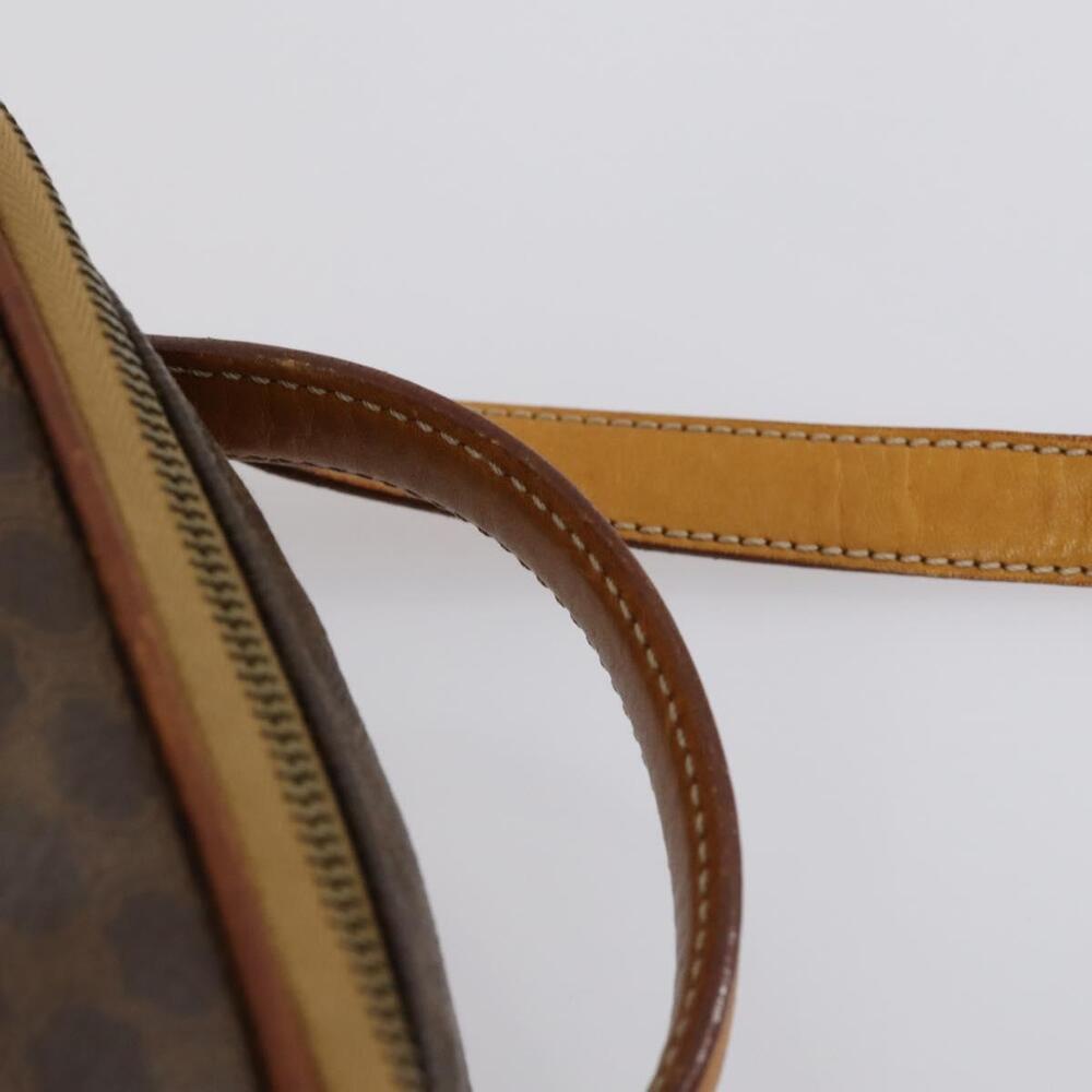 CELINE Macadam Canvas Hand Bag PVC Leather 2way Brown Gold Auth 154376 - Picture 9 of 16